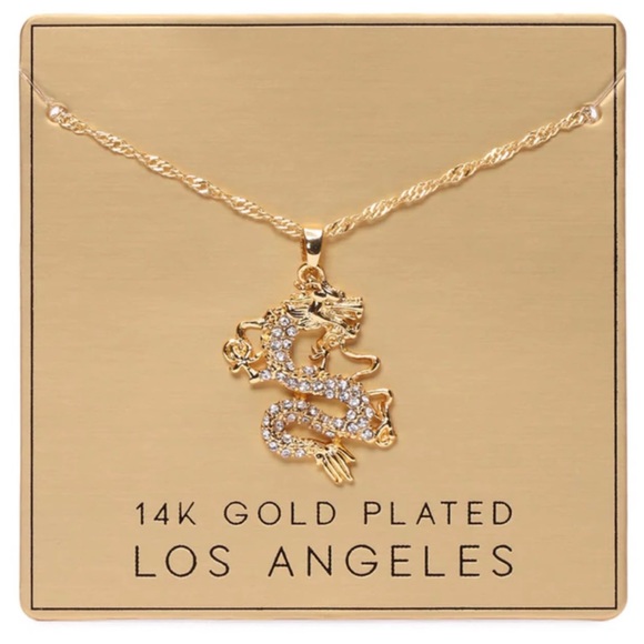 Jewelry - 14k gold plated dragon necklace
